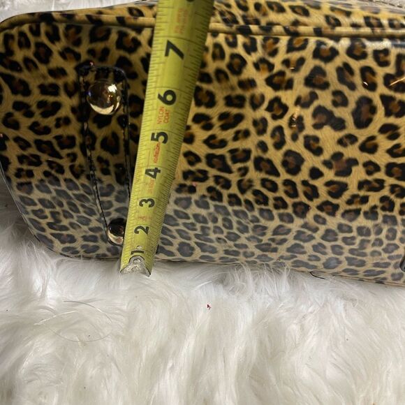 Loungefly Disney Minnie Mouse Dome Satchel synthetic patent black& leopard print - Picture 7 of 16